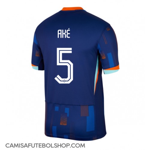 Camisa de time de futebol Holanda Nathan Ake #5 Replicas 2º Equipamento Europeu 2024 Manga Curta